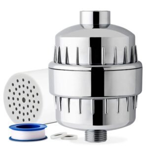 15-Stage High Output Shower Filter, Reduces up to 99% Chlorine, H2S, Heavy Metals, Filters up to 700 Showers, Chrome