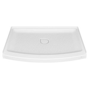 Ovation Curve 48 in. L x 30 in. W Alcove Shower Pan Base with Center Drain in Arctic White