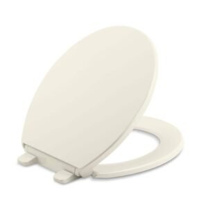 Brevia Quiet-Close Round Closed Front Toilet Seat in Biscuit