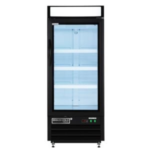 V-Series 25 in. 12 cu. ft. Freezer Auto / Cycle Defrost Single Glass Door Merchandiser Upright Freezer in Black