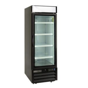 27 in. 23 cu. ft. Manual Defrost Single Glass Door Merchandiser Upright Freezer in Black