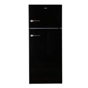 30 in. RETRO Refrigerator 18cf Top Mount w/AUTOMATIC ICE MAKER 110V Handle in Black