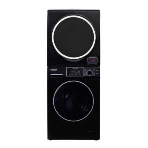 110V 1.62cu.ft. Washer w/Pet Cycle and 110V 3.5 cu.ft. Vented Digital Sensor Dryer stackable Washer Dryer Combo in Black
