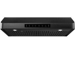 36 in. 900CFM Ducted Under Cabinet Range Hood in Black Stainless Steel 4-Speed with Adjustable LED and Permanent Filters