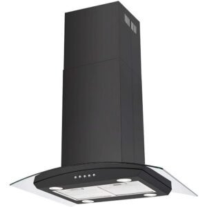 30 in. 900 CFM Ducted Range Hood in Stainless Steel Kitchen Tempered Glass 3 Speed Black LEDs
