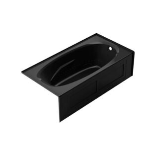 AMIGA Pure Air 72 in. x 36 in. Acrylic Right-Hand Drain Rectangular Alcove Air Bath Bathtub in Black