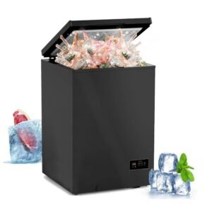 21.8 in. W 3.5 cu.ft. Manual Defrost Chest Freezer Free-Standing Top Door Freezer in Black