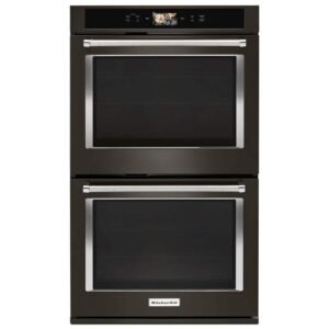 30 in. Double Electric Smart Wall Oven with Powered Attachments in PRINTSHIELD Black Stainless
