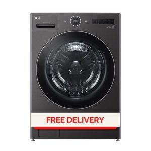 5.0 cu. ft. Mega Capacity Smart Front Load Electric All-in-One Washer Dryer Combo with TurboWash360 WiFi in Black Steel