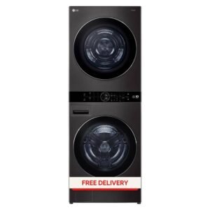 5.0 cu. ft. Washer 7.8 cu. ft. Dual Inverter Heat Pump Ventless Dryer Electric Laundry Center in Black Steel