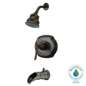 Bamboo Single-Handle 3-Spray Tub and Shower Faucet in Bronze