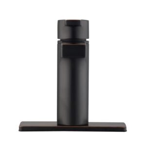 Modern Single-Handle Single-Hole Bathroom Faucet in Bronze