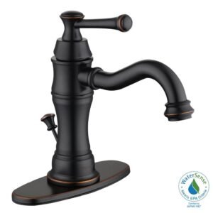 Warnick Single-Handle Single-Hole High-Arc Bathroom Faucet in Bronze
