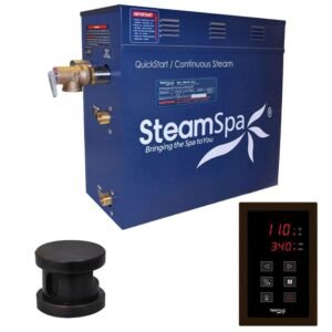 Oasis Series 7.5kW Steam Bath Generator Package with Continuous Steam and Quick Start Technology in Oil Rubbed Bronze