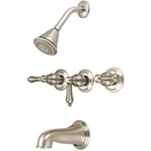 8968-B1-BN Triple Handle 4-Spray Tub and Shower Faucet 1.75 GPM in. Brushed Nickel Valve Included