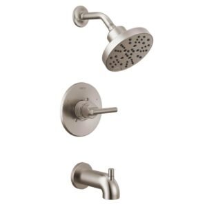 Nicoli H2OKinetic Slim Handle Single-Handle 5-Spray Tub and Shower Faucet 1.75 GPM in Brushed Nickel Valve Included
