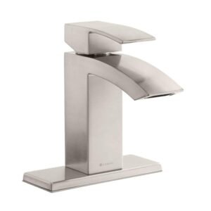 Modish Single Hole Single-Handle Bathroom Faucet in Brushed Nickel