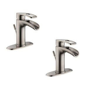 Kiso Single-Handle Single Hole Low-Arc Bathroom Faucet in Brushed Nickel