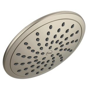 Eco-Performance 1-Spray Patterns 8 in. Single Wall Mount Low Flow Fixed Shower Head in Brushed Nickel