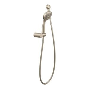 1-Spray Eco-Performance 4 in. Single Wall Mount Handheld Shower Head in Brushed Nickel