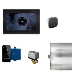 XButler Steam Generator Control Kit with iSteamX Control and Aroma Glass SteamHead in Black Brushed Nickel