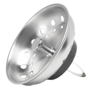 Spring Clip Kitchen Sink Strainer Replacement Basket - Stainless Steel with Brushed Finish