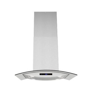 30 in. Merone Ducted Island Range Hood in Brushed Stainless Steel, Mesh Filters, Touchpad Control, LED Lights