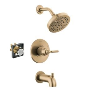 Saylor Gold Single Handle 5-Spray Tub and Shower Faucet 1.75 GPM in Champagne Bronze Valve Included