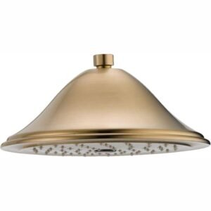 Gold 1-Spray Patterns 2.5 GPM 9.38 in. Wall Mount Fixed Shower Head in Champagne Bronze