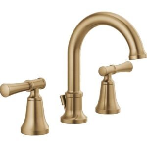 Chamberlain Gold 8 in. Widespread Double Handle Bathroom Faucet in Champagne Bronze