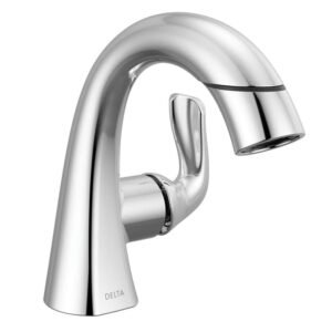 Arvo Pull-Down Spout Single Handle Single Hole Bathroom Faucet Drain Kit Included in Chrome