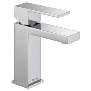 Modern Single Hole Single-Handle Bathroom Faucet in Chrome