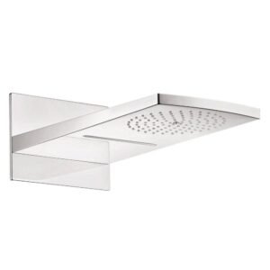 2-Spray 7 in. Single Wall Mount Fixed Rain Shower Head in Chrome