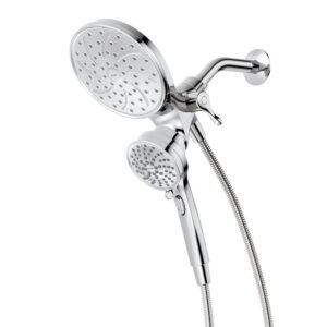 Attract with Magnetix 6-Spray 6.75 in. Dual Wall Mount Fixed and Handheld Shower Head 1.75 GPM in Chrome