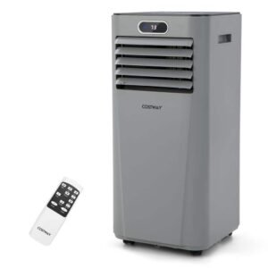 7,000 BTU Portable Air Conditioner Cools 350 Sq. Ft. with Dehumidifier, Fan Mode and Remote Control in Gray