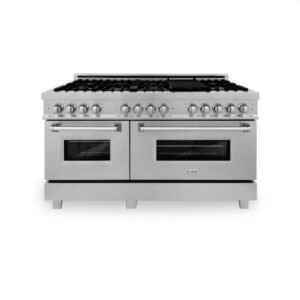 60 in. 9 Burner Double Oven Dual Fuel Range in Fingerprint Resistant Stainless Steel