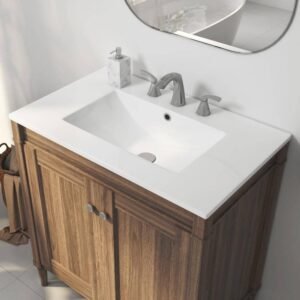Tucson 30 in. W x 18 in. D Vitreous China Single Sink Vanity Top in White with 3-Faucet Holes (8 in. Widespread)