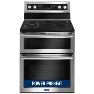 6.7 cu. ft. 5 Burner Element Double Oven Electric Range with Convection Oven in Fingerprint Resistant Stainless Steel
