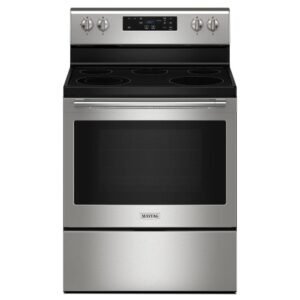 30 in. 5 Burner Element Freestanding Electric Range in Fingerprint Resistant Stainless Steel with Steam Clean