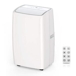 14,000 BTU ASHRAE 115-Volt Portable Air Conditioner Cools 700 sq. ft. with Dehumidifier and Remote in White