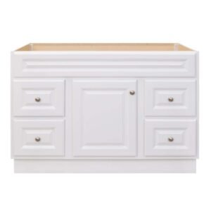 Hampton 48 in. W x 21 in. D x 33.5 in. H Bath Vanity Cabinet without Top in White
