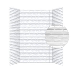 Vista 60 in. W x 96 in. H x 42 in. D Three piece Glue-Up PVC Tub Surrounds Wall Panels in Gloss White