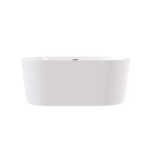 Aura 59 in. x 28.7 in. Acrylic Soaking Freestanding Bathtub with Center Drain in White