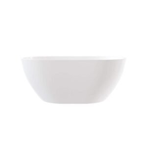 Opal 59 in. x 31 in. Acrylic Soaking Freestanding Bathtub with Center Drain in White