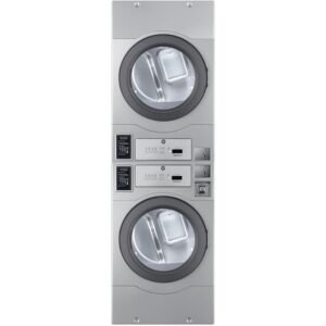 Commercial Laundry 7 cu. ft. Grey Stacked Gas Dryer, Coin-Operated and Free Use