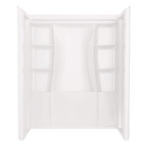 Classic 500 60 in. W x 73.25 in. H x 30 in. D 3-Piece Direct-to-Stud Alcove Shower Surrounds in High Gloss White