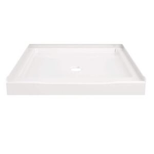 Classic 500 36 in. L x 36 in. W Alcove Shower Pan Base with Center Drain in High Gloss White