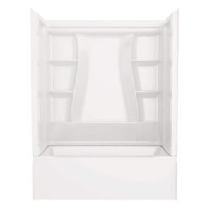 Classic 500 60 in. x 32 in. Alcove Left Drain Bathtub and Wall Surrounds in High Gloss White
