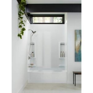 Galiant 60 in. W x 80 in. H Five Piece Glue Up Composite Bathtub or Shower Surrounds in High Gloss White