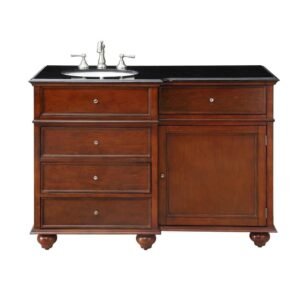 Hampton Harbor 48 in. W x 22 in. D x 35 in. H Single Sink Freestanding Bath Vanity in Sequoia with Black Granite Top